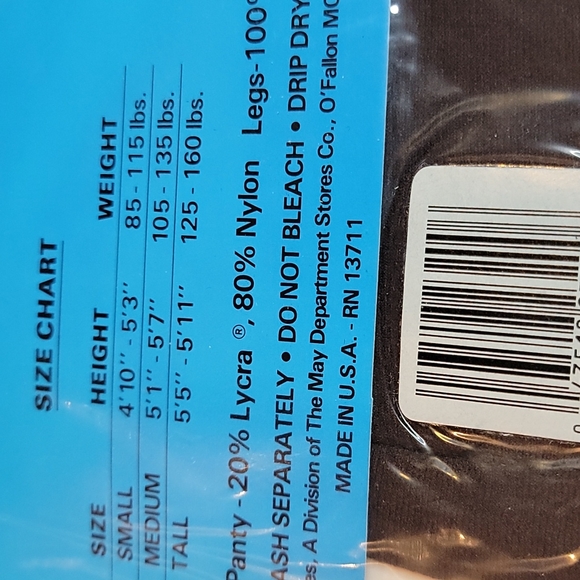 Attractions. Sandal foot control top pantyhose small - Picture 5 of 5